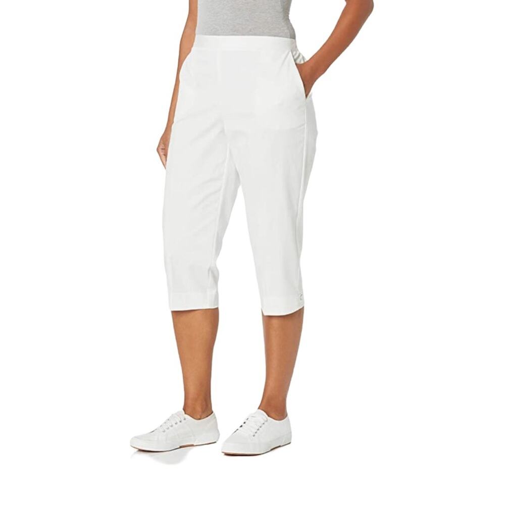 Alfred Dunner Capri Pants Womens Sz 8P Turks & Caicos Classic Coastal White New